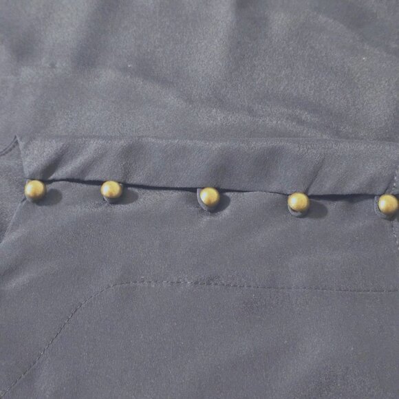 Jaclyn Smith Navy Studded Front Top/Blouse Cap Extended w/ beaded Shoulder Sz L - Picture 6 of 9